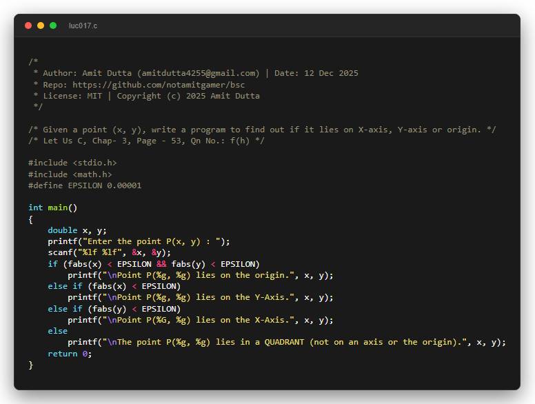 Given a point (x, y), write a program to find out if it lies on X-axis, Y-axis or origin.